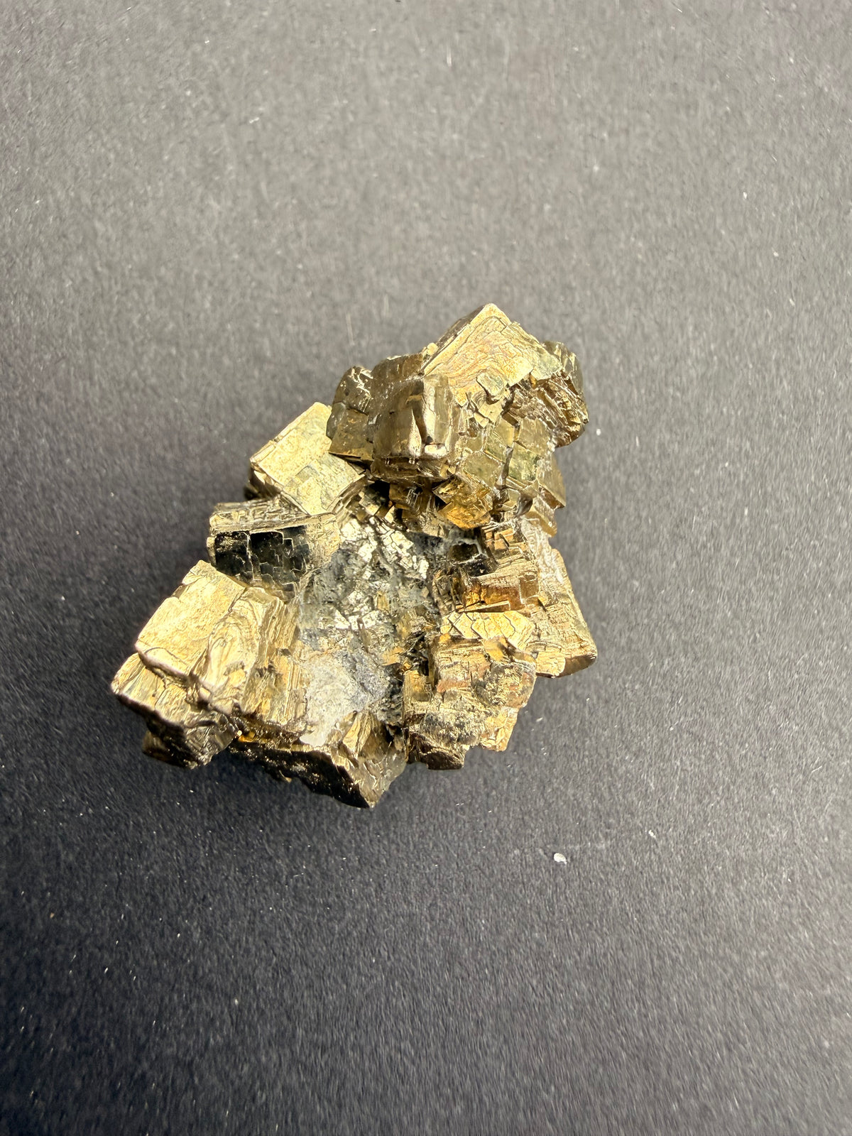 Small pyrite cluster, alternate angle, desktop display specimen