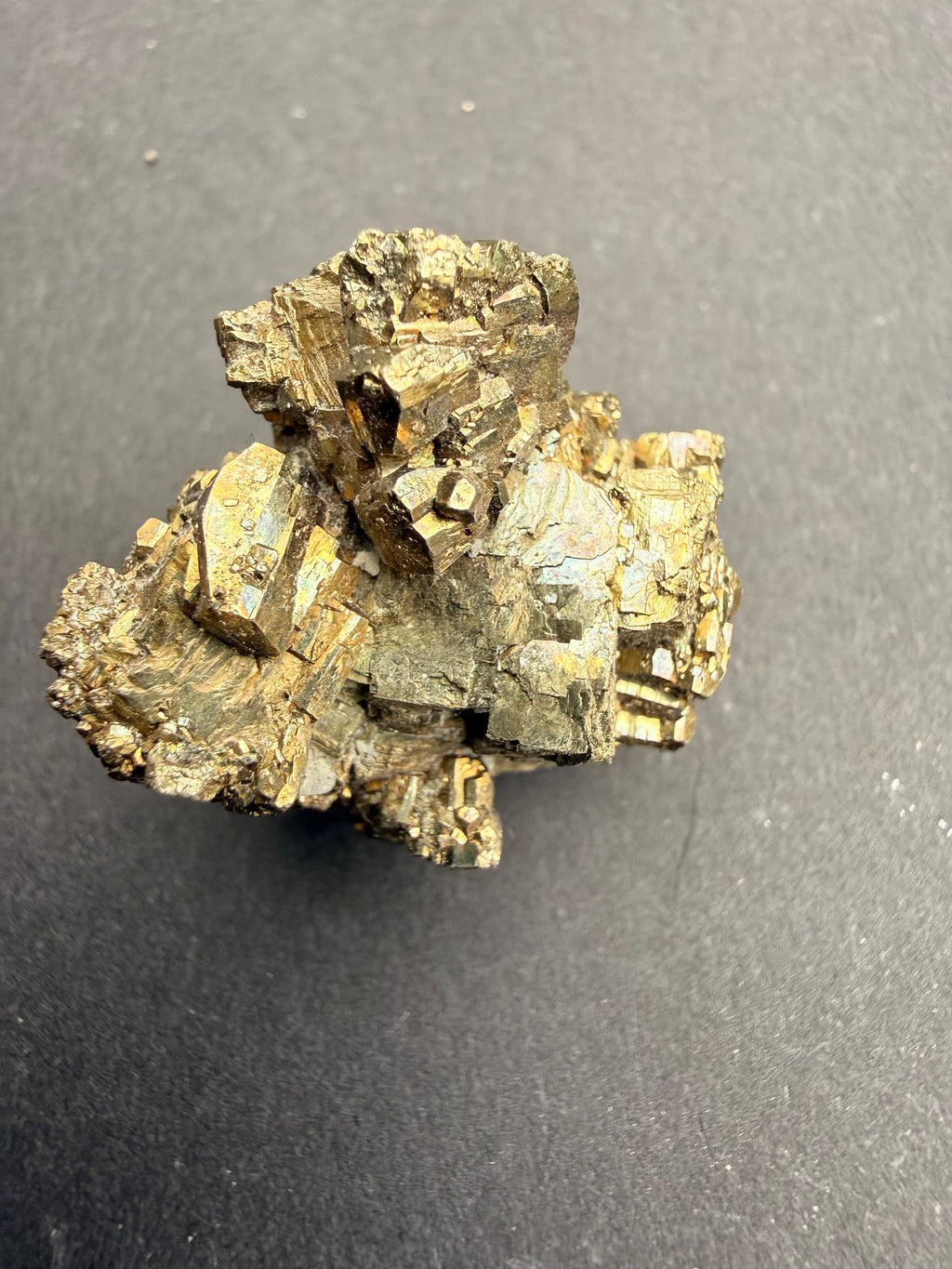 NZ pyrite cluster specimen with natural cubic crystal formation