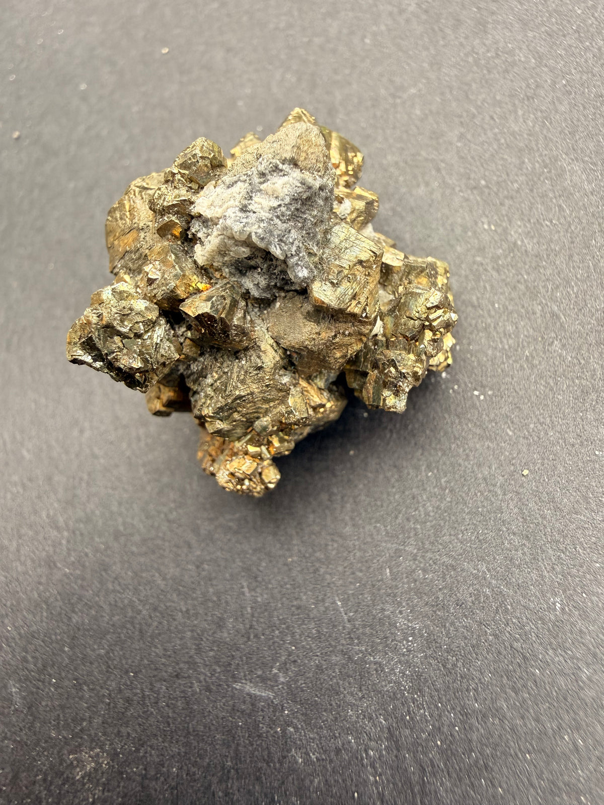 Pyrite cluster, alternate angle, Gisborne New Zealand mineral specimen